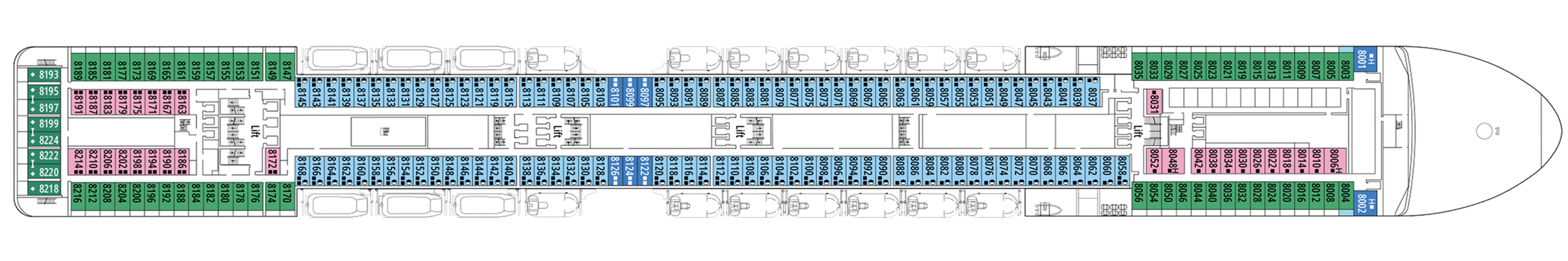 Deck 8 plan on MSC Orchestra