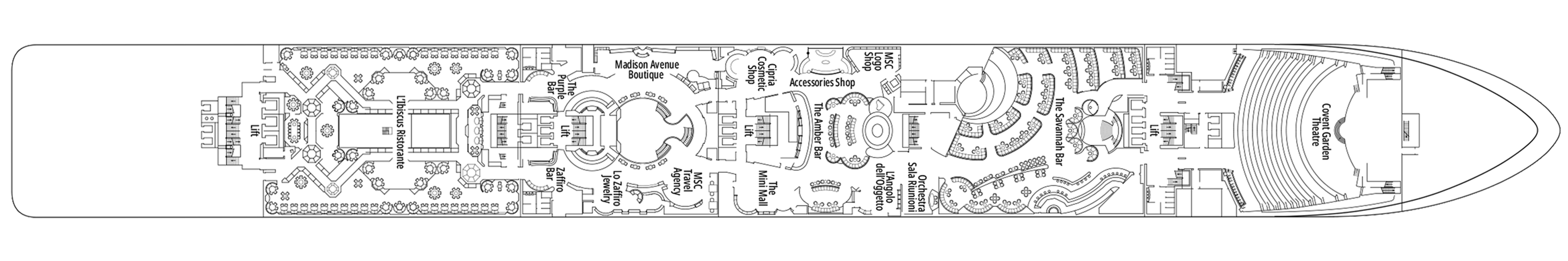 Deck 6 plan on MSC Orchestra