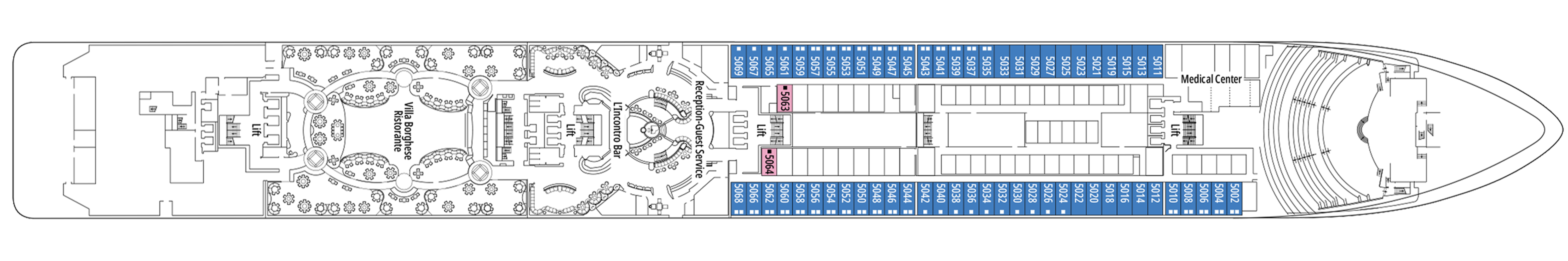 Deck 5 plan on MSC Orchestra