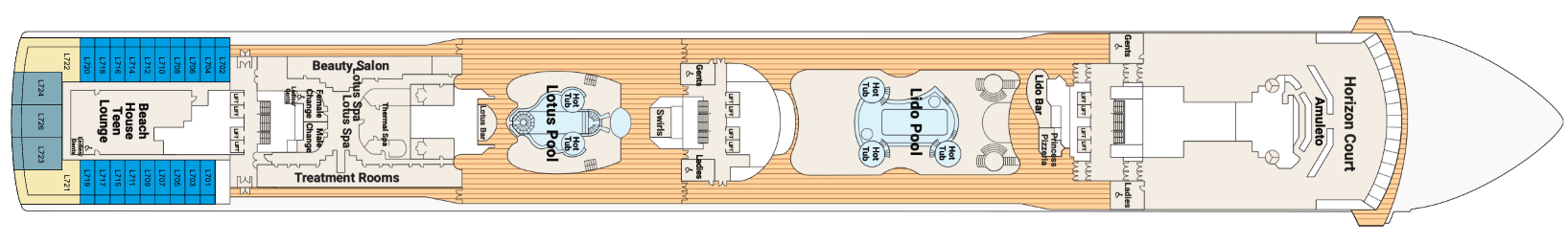 Deck 14 plan on Island Princess