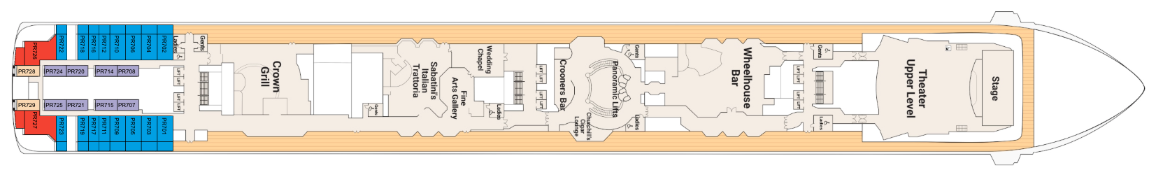 Deck 7 plan on Island Princess