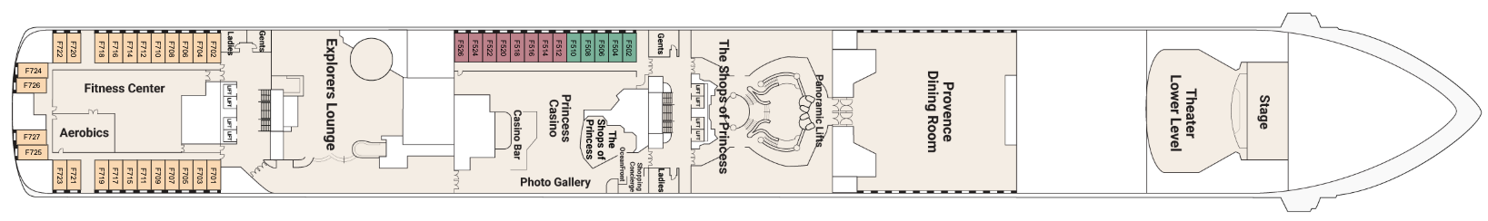 Deck 6 plan on Island Princess
