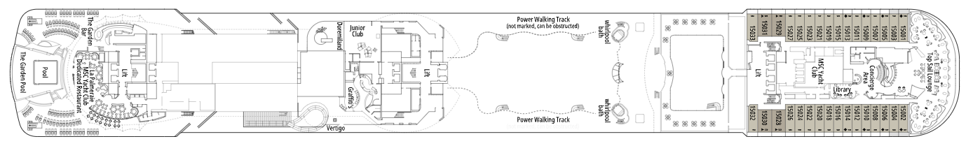 Deck 15 plan on MSC Preziosa