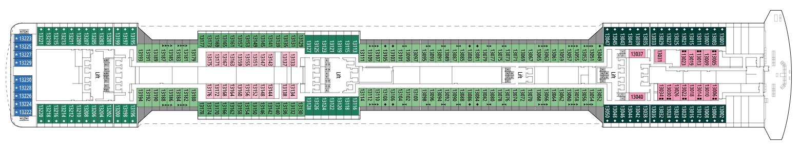 Deck 13 plan on MSC Preziosa