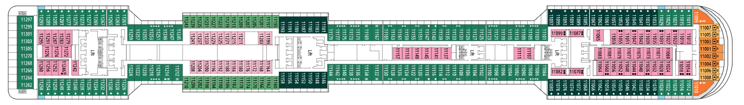 Deck 11 plan on MSC Preziosa