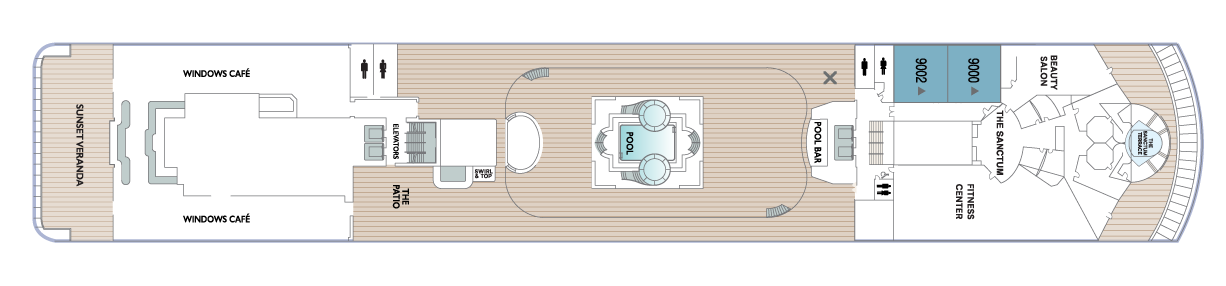 Deck 9 plan on Azamara Onward