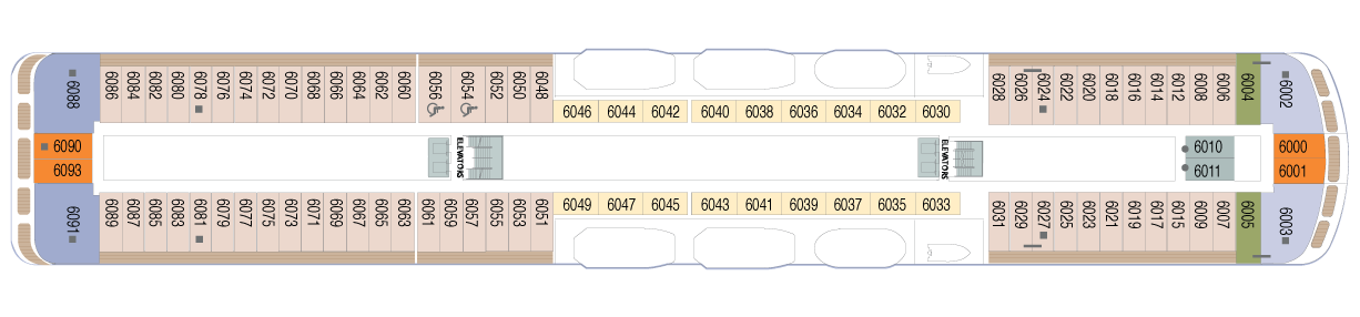 Deck 6 plan on Azamara Onward