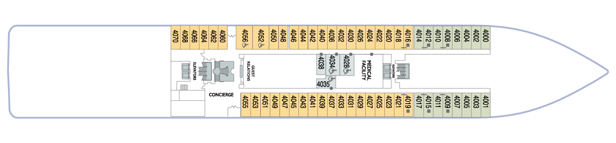 Deck 4 plan on Azamara Onward