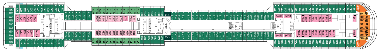 Deck 9 plan on MSC Preziosa