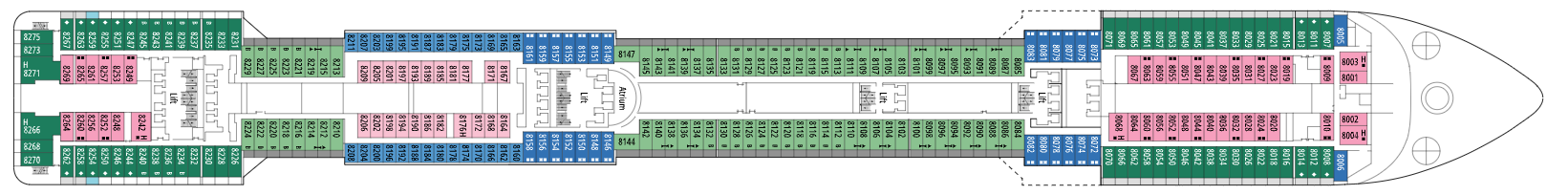 Deck 8 plan on MSC Preziosa