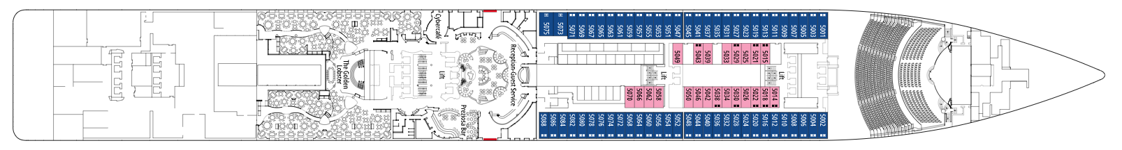 Deck 5 plan on MSC Preziosa