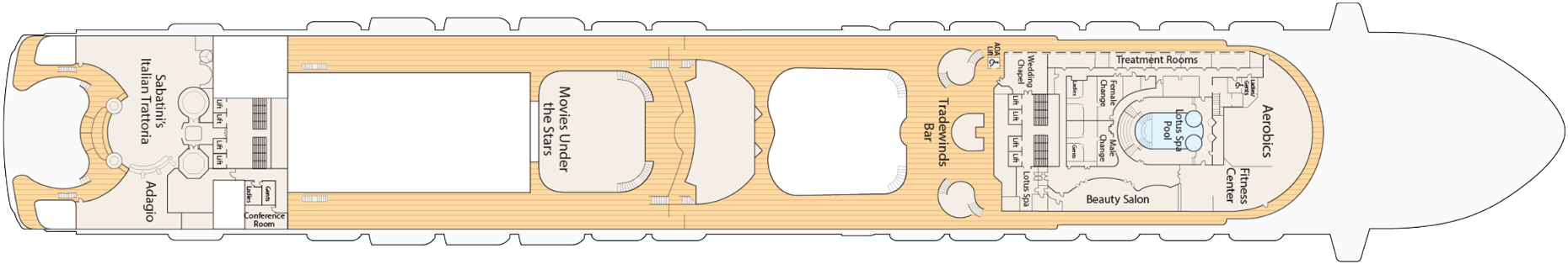 Deck 16 plan on Emerald Princess