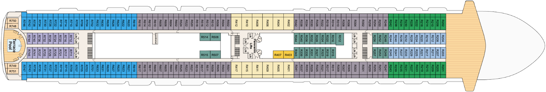 Deck 14 plan on Emerald Princess