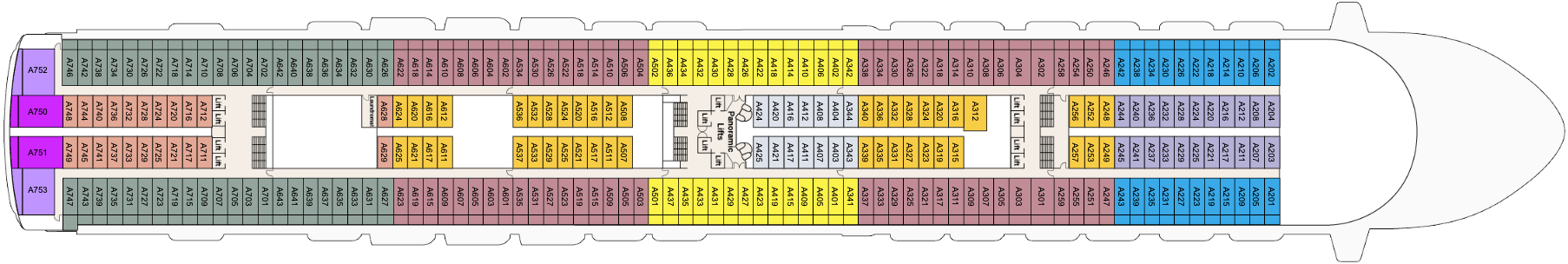 Deck 12 plan on Emerald Princess