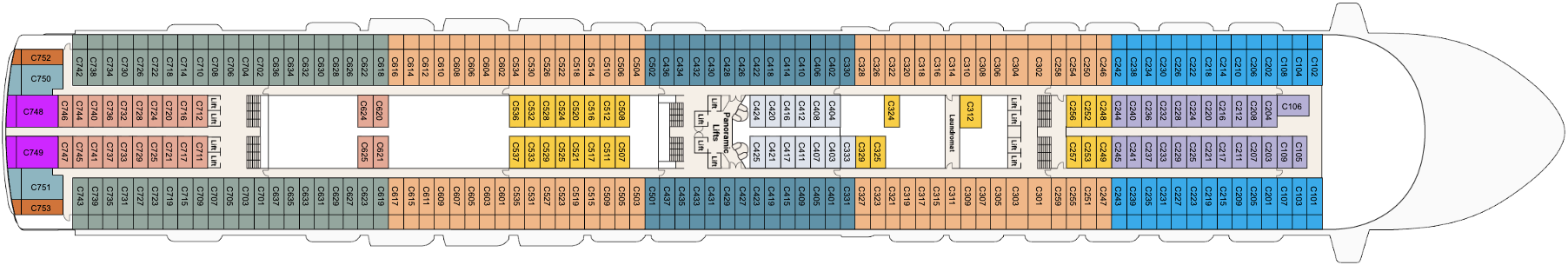 Deck 10 plan on Emerald Princess