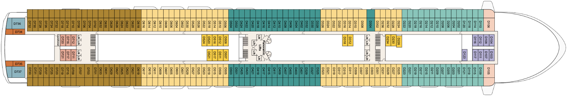 Deck 9 plan on Emerald Princess