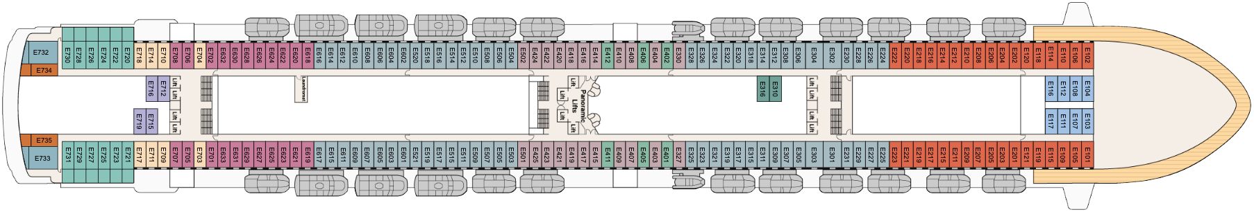 Deck 8 plan on Emerald Princess