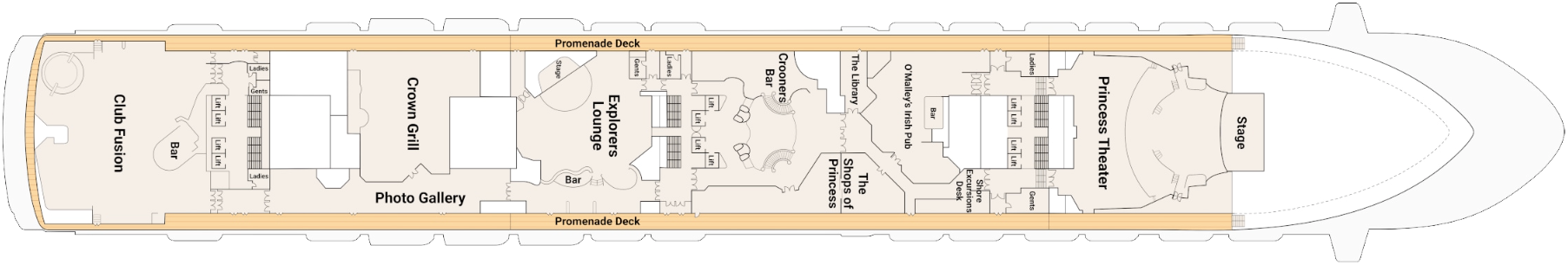 Deck 7 plan on Emerald Princess