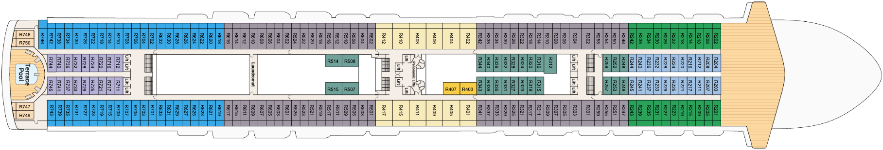 Deck 14 plan on Crown Princess