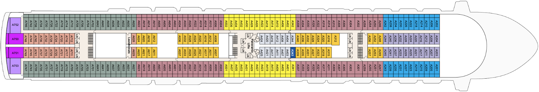 Deck 12 plan on Crown Princess