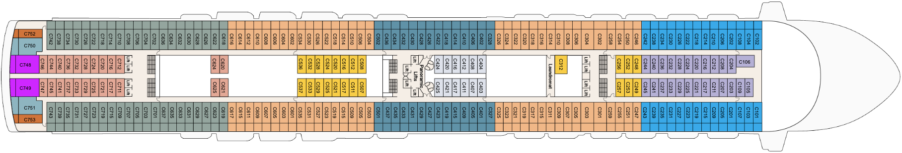 Deck 10 plan on Crown Princess