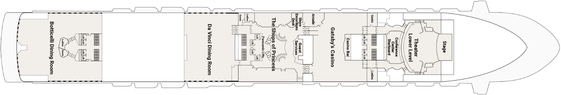 Deck 6 plan on Crown Princess