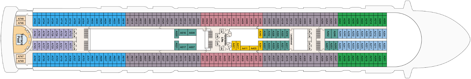Deck 12 plan on Grand Princess