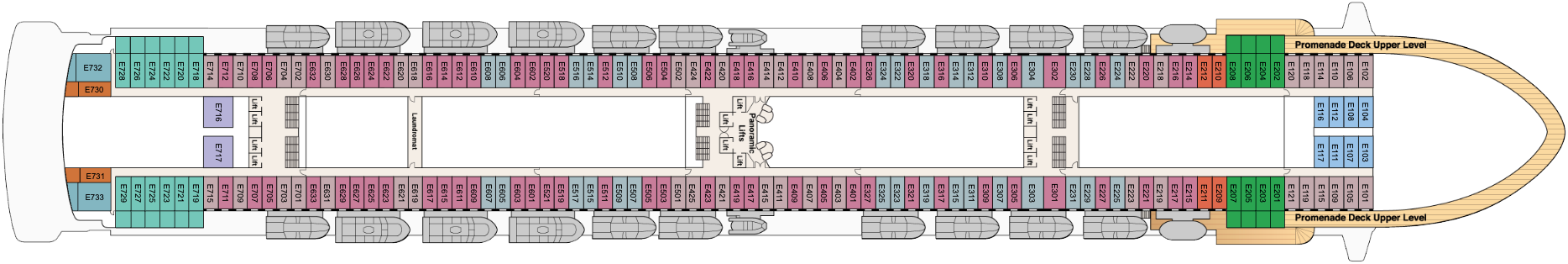 Deck 8 plan on Grand Princess