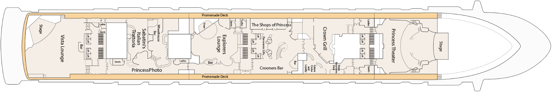 Deck 7 plan on Grand Princess