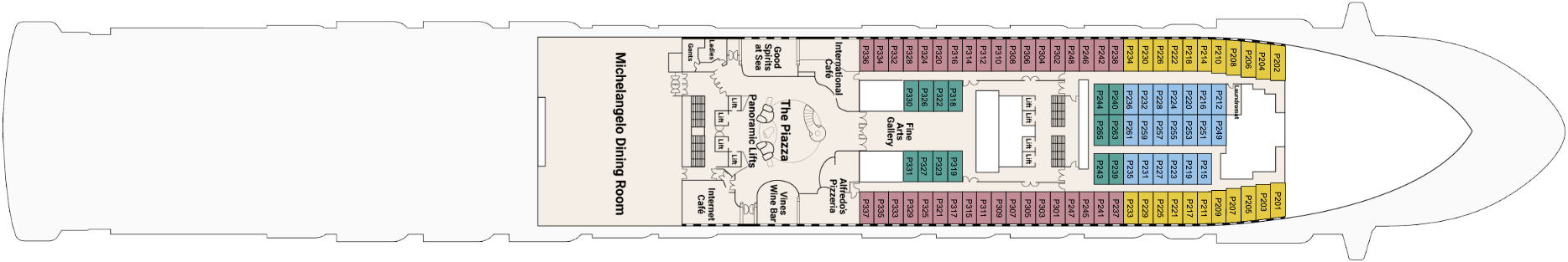 Deck 5 plan on Grand Princess