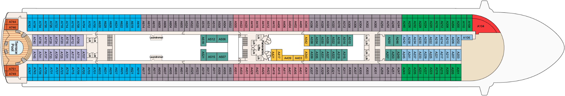 Deck 12 plan on Diamond Princess