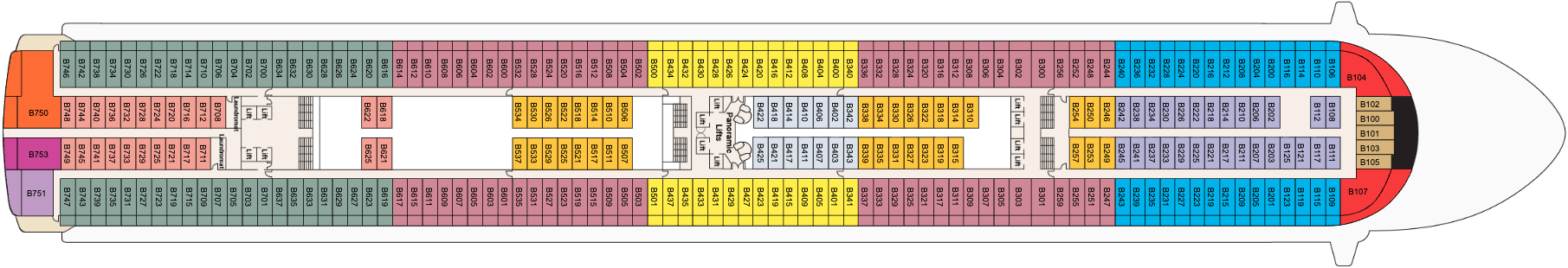 Deck 11 plan on Diamond Princess