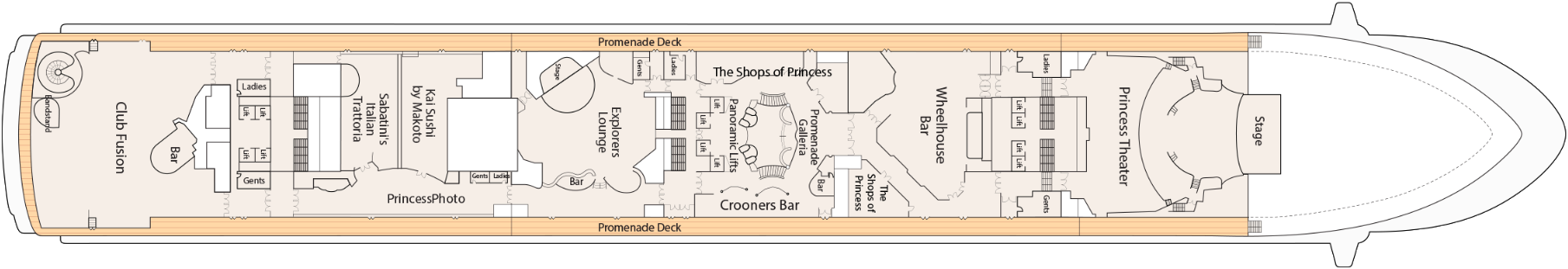 Deck 7 plan on Diamond Princess