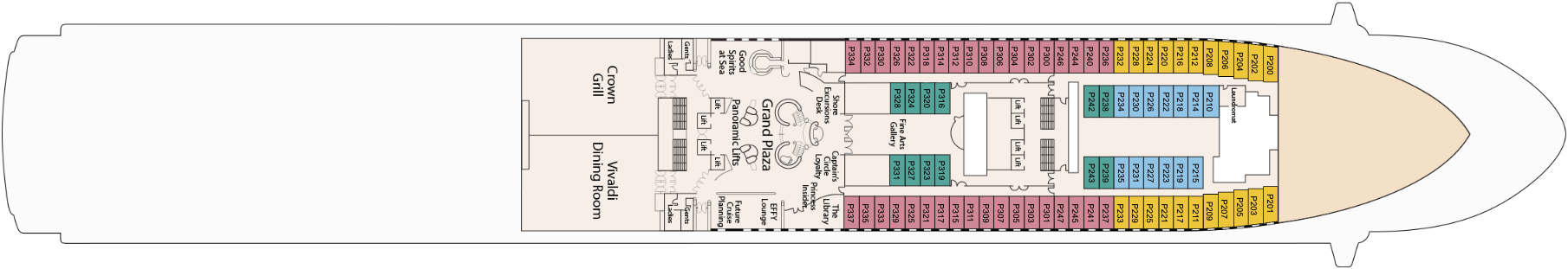 Deck 5 plan on Diamond Princess