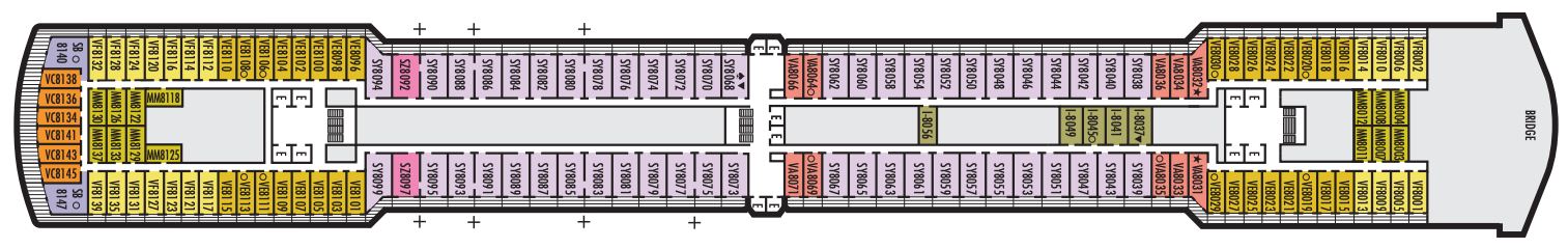 Deck 8 plan on Noordam