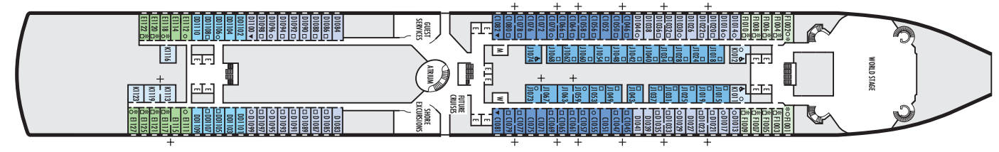 Deck 1 plan on Noordam
