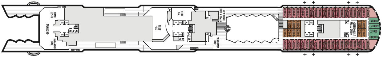 Deck 10 plan on Koningsdam