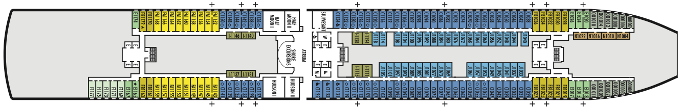 Deck 1 plan on Koningsdam