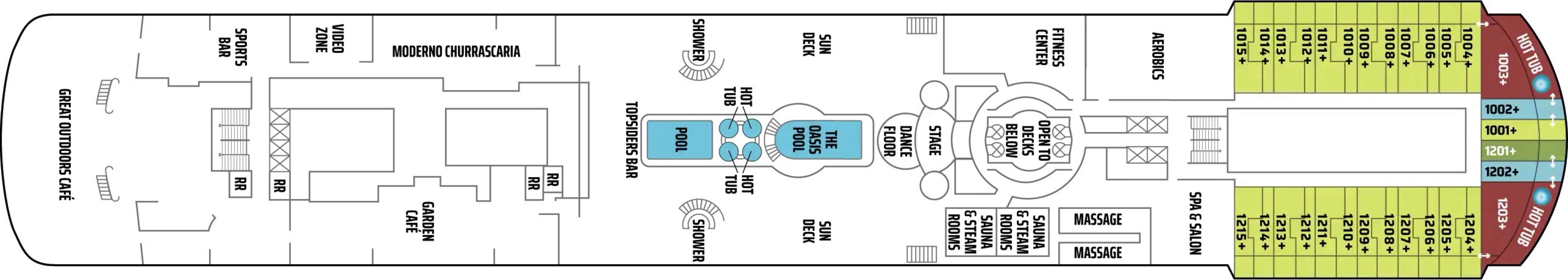 Pool Deck 11 plan on Norwegian Sun