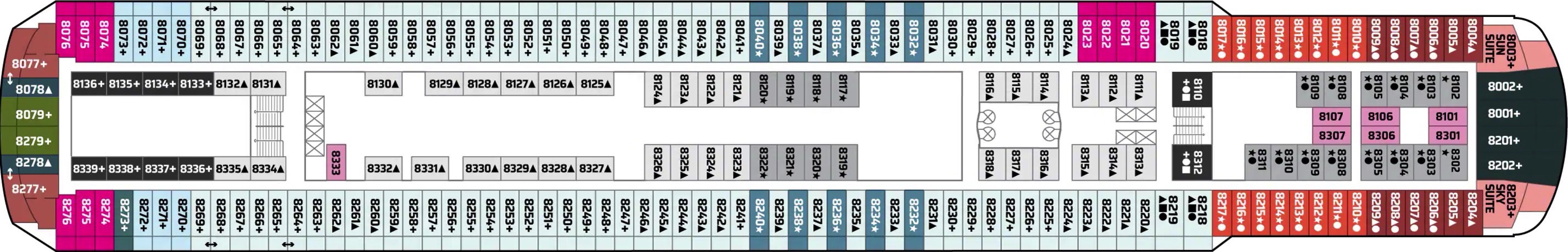 Viking Deck 8 plan on Norwegian Sun