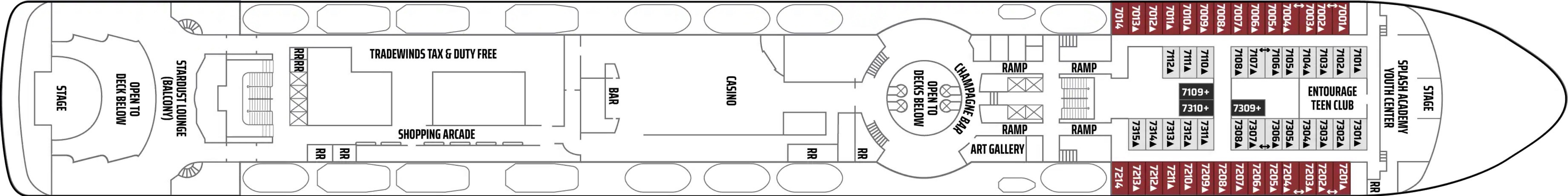 International Deck 7 plan on Norwegian Sun