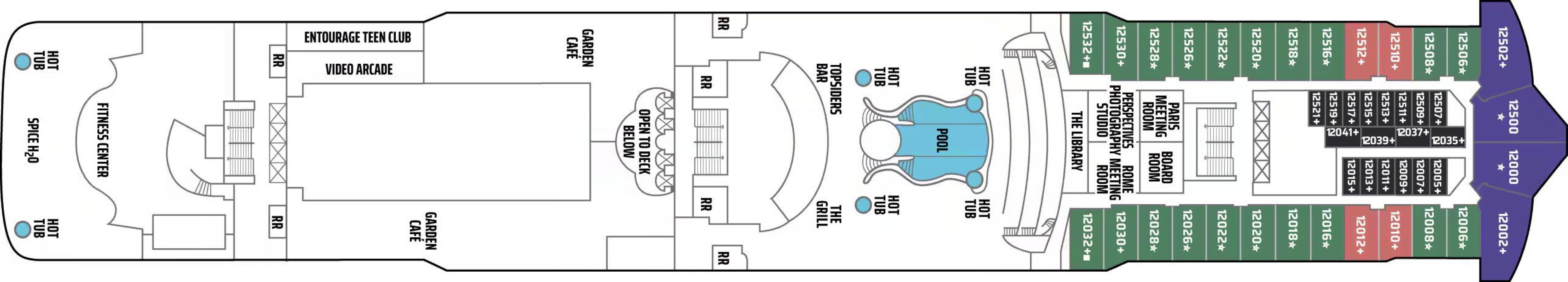 Deck 12 plan on Norwegian Star