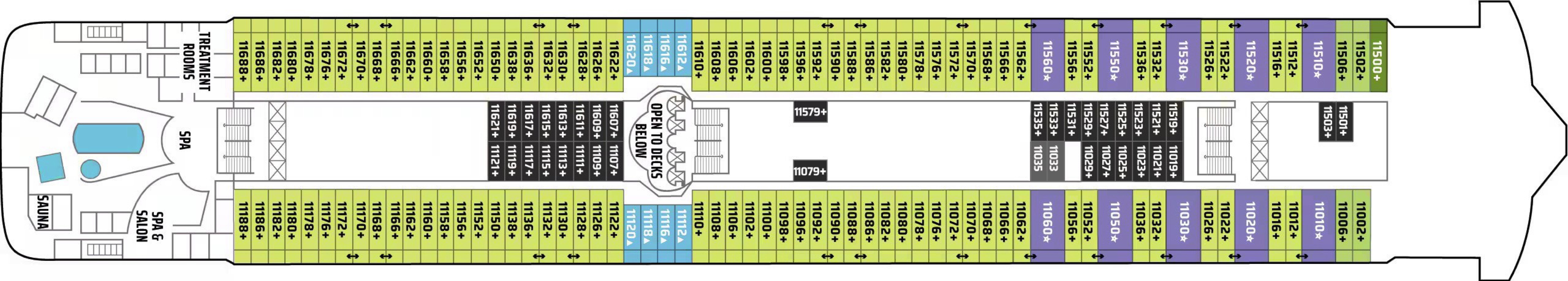 Deck 11 plan on Norwegian Star