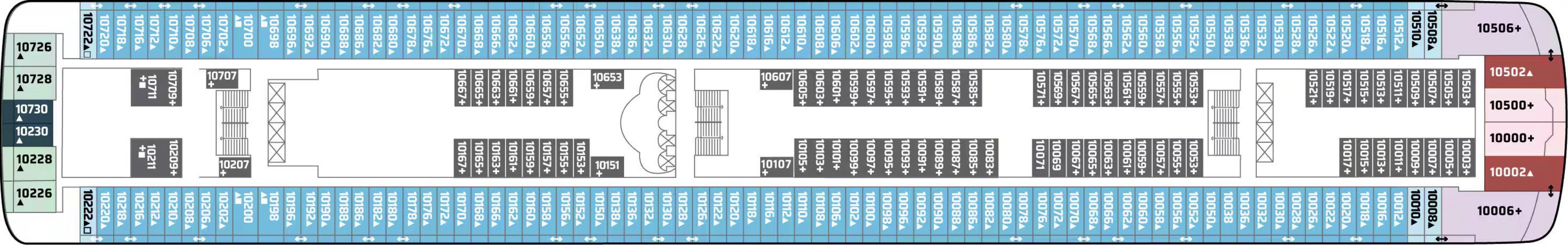 Deck 10 plan on Norwegian Star