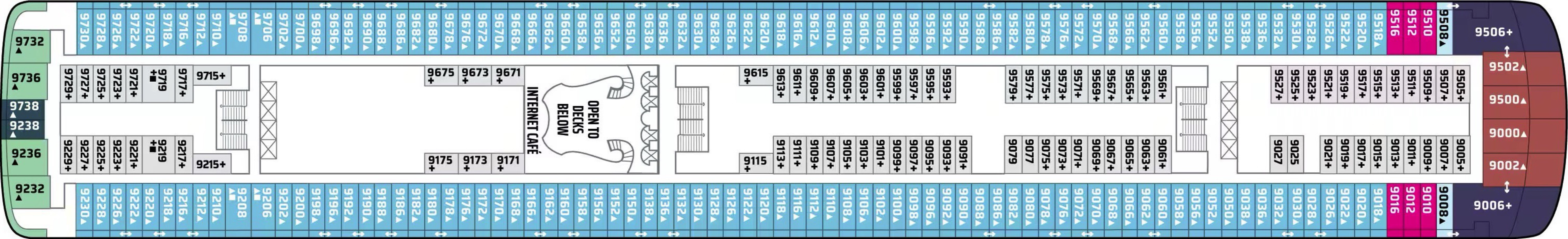 Deck 9 plan on Norwegian Star