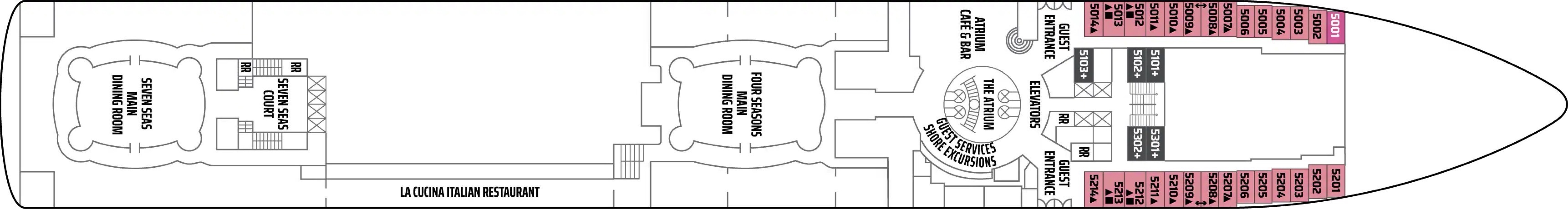 Atlantic Deck 5 plan on Norwegian Sun