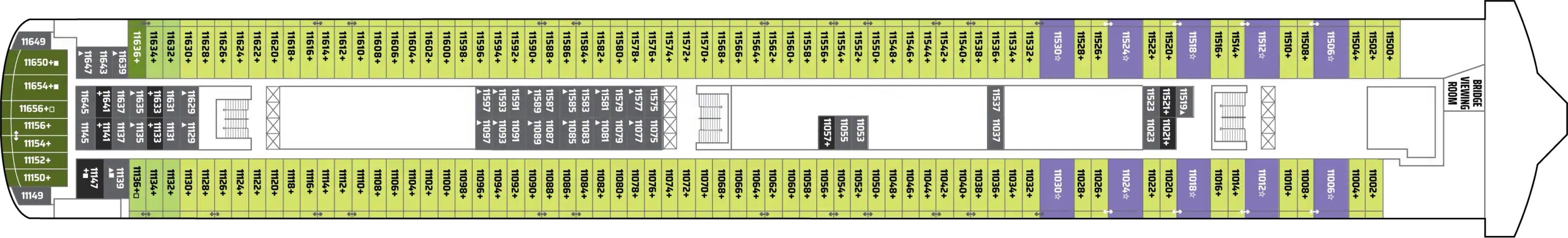 Deck 11 plan on Norwegian Pearl