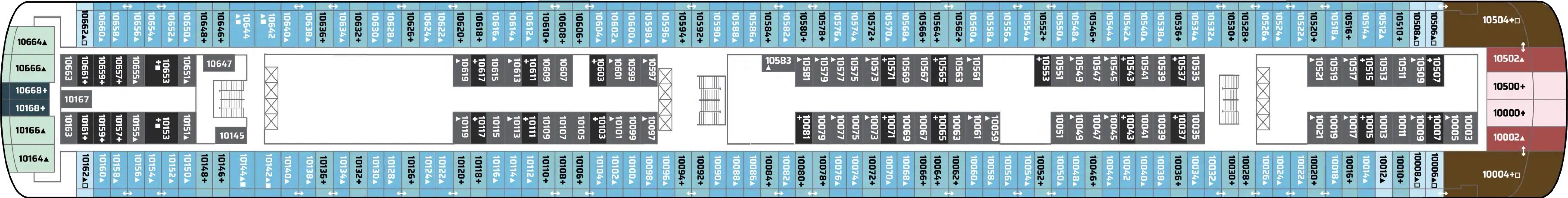 Deck 10 plan on Norwegian Pearl