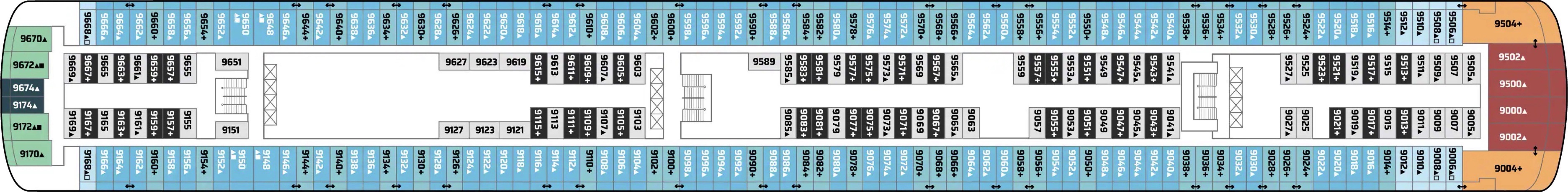 Deck 9 plan on Norwegian Pearl
