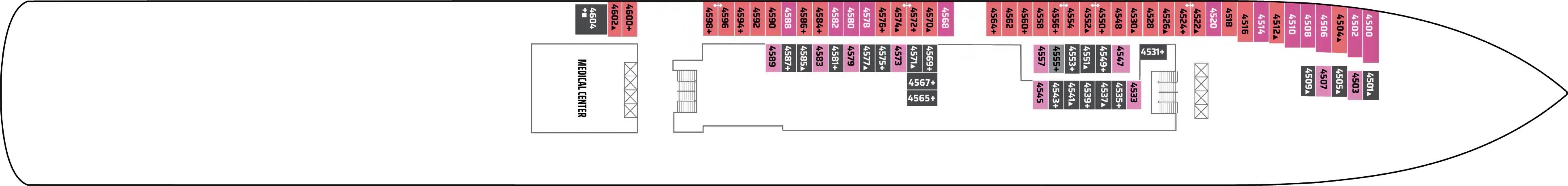 Deck 4 plan on Norwegian Pearl